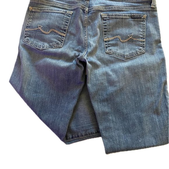 Seven for All Mankind Womens Washed Denim Mid-Rise Straight Leg Jeans Sz 29 EUC - Picture 7 of 8